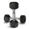Epic Fitness Dumbbell Collection: Premium PVC Coated Black Hex Dumbbells for At Home Workouts, Strength Training, Conditioning Workouts. Rubber Hex Dumbbells Sold in Pairs