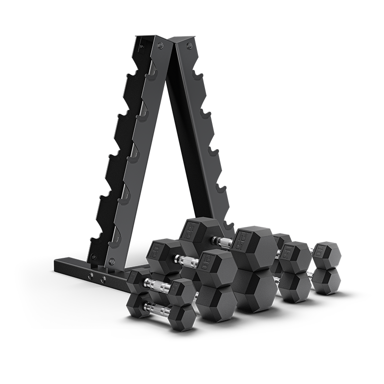 150 dumbbell best sale set with rack