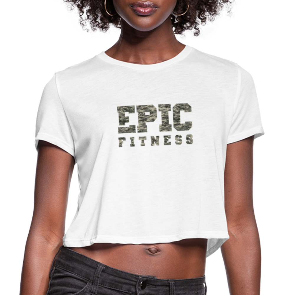 Epic Fitness Digi Cloak Cropped Tee - white