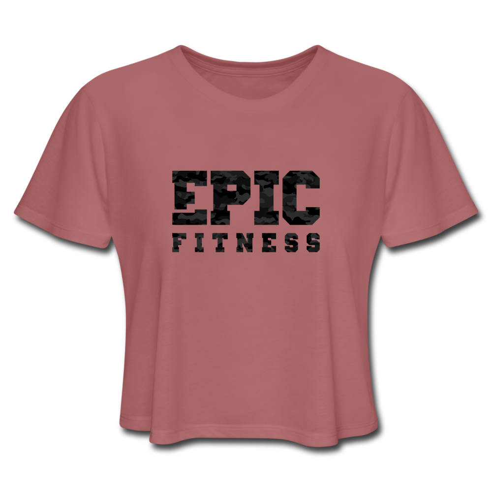 Epic Fitness Cloak Black-Out Cropped Tee - mauve