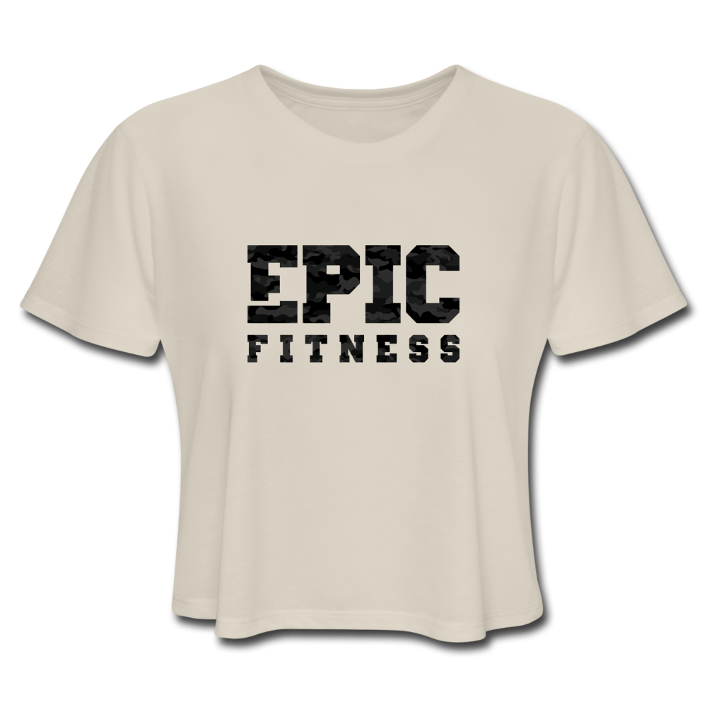 Epic Fitness Cloak Black-Out Cropped Tee - dust
