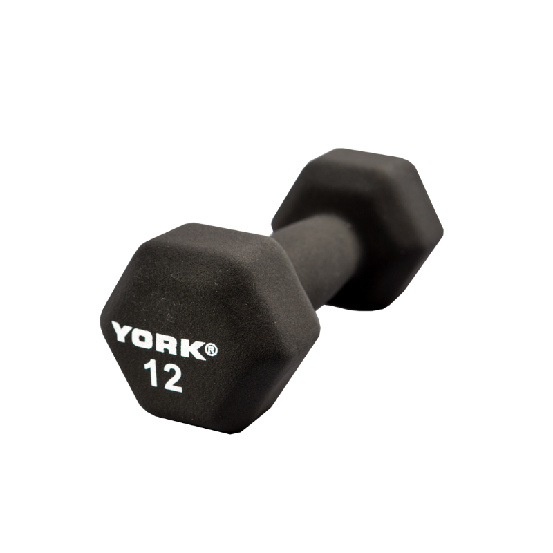 YORK Neoprene Hexagon Dumbbells, Sold Individually