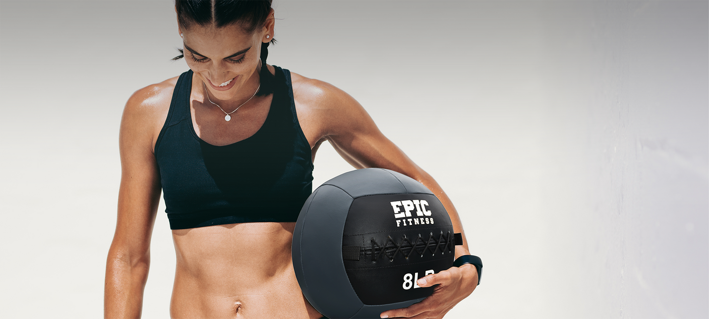 Woman with Epic Fitness Wall Balls