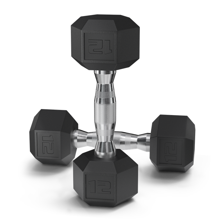 Pair of Black Coated Hex Dumbbells Epic Fitness