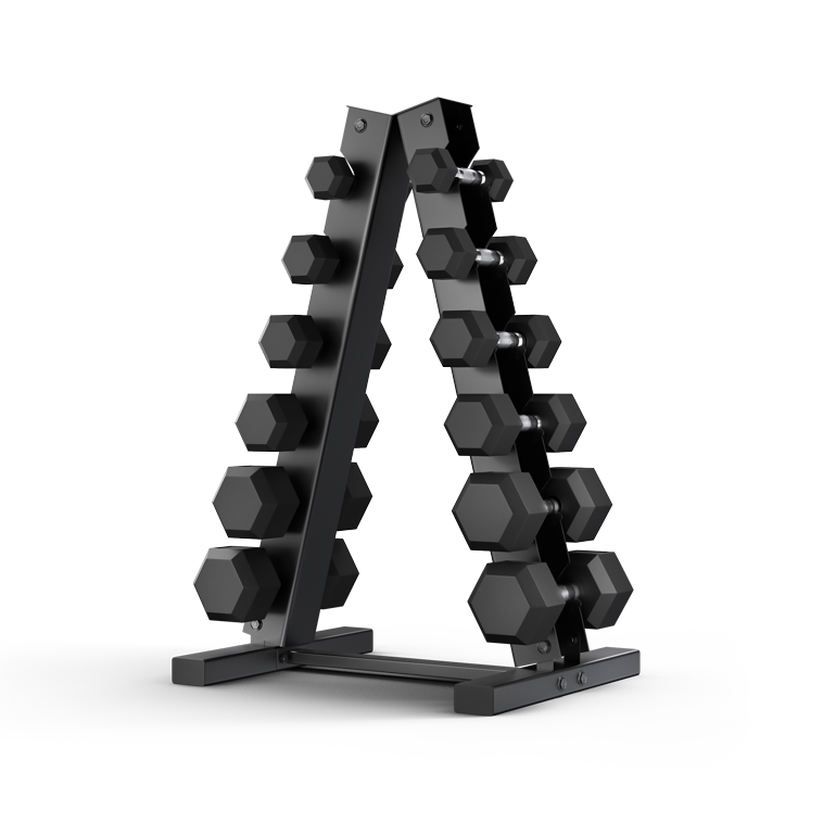 
                  
                    210-Pound Hex Dumbbell Set with A-Frame Rack
                  
                
