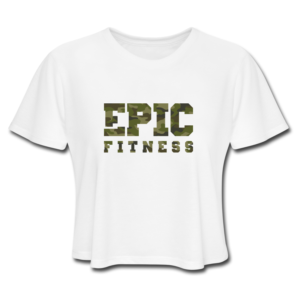 Epic Fitness Cloak Cropped Tee - white