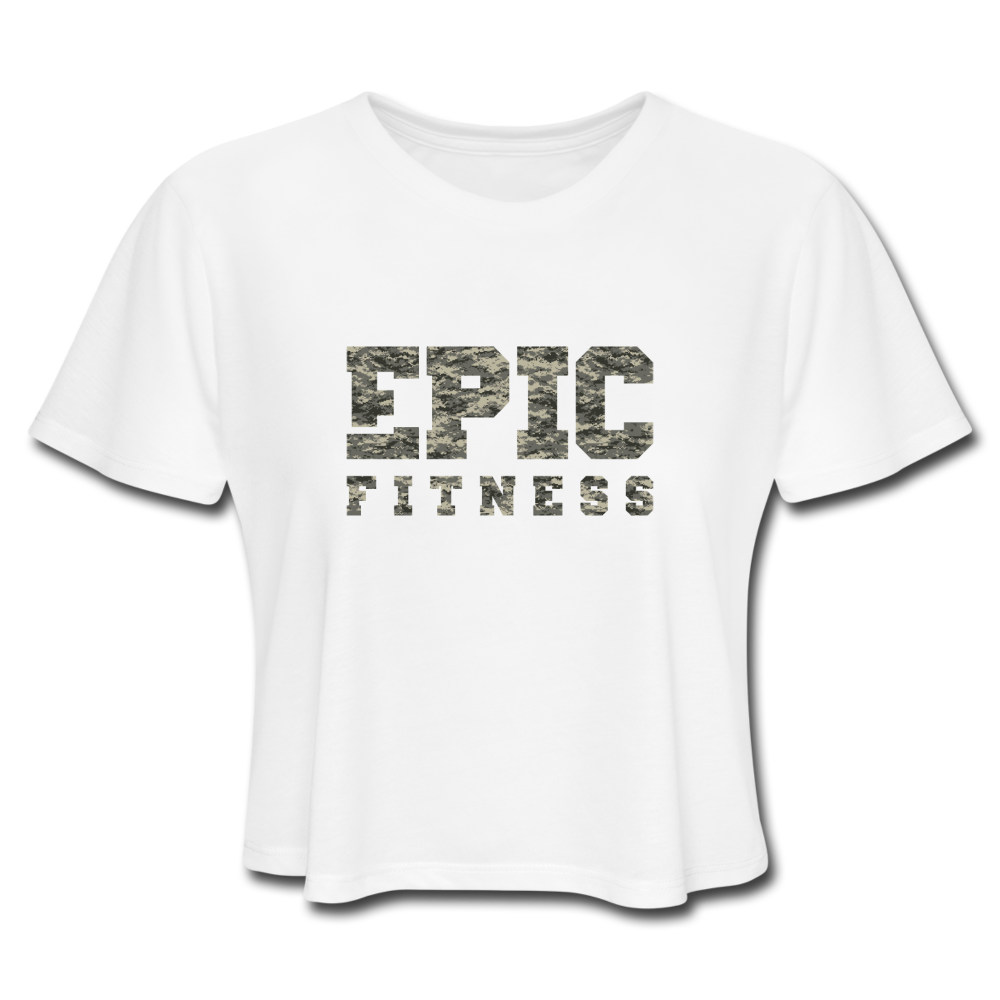 Epic Fitness Digi Cloak Cropped Tee - white