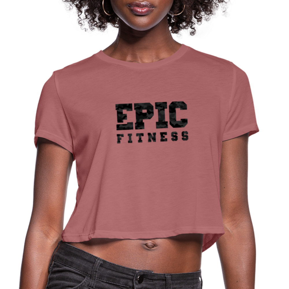 Epic Fitness Cloak Black-Out Cropped Tee - mauve